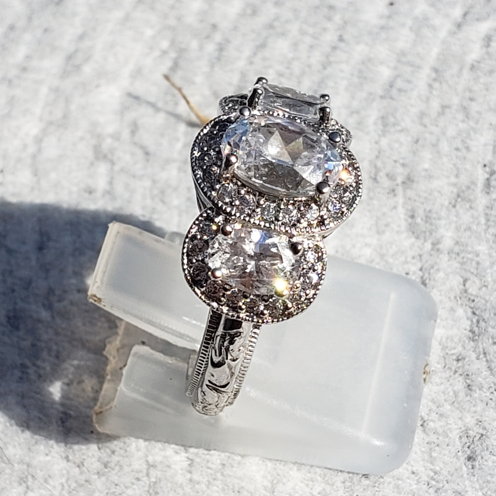 Host Pick Tacori Estate Absolute Trilogy Sterling Sulver Ring - Picture 3 of 7